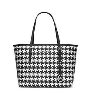 Michael Kors Large Jet Set Tote - Houndstooth